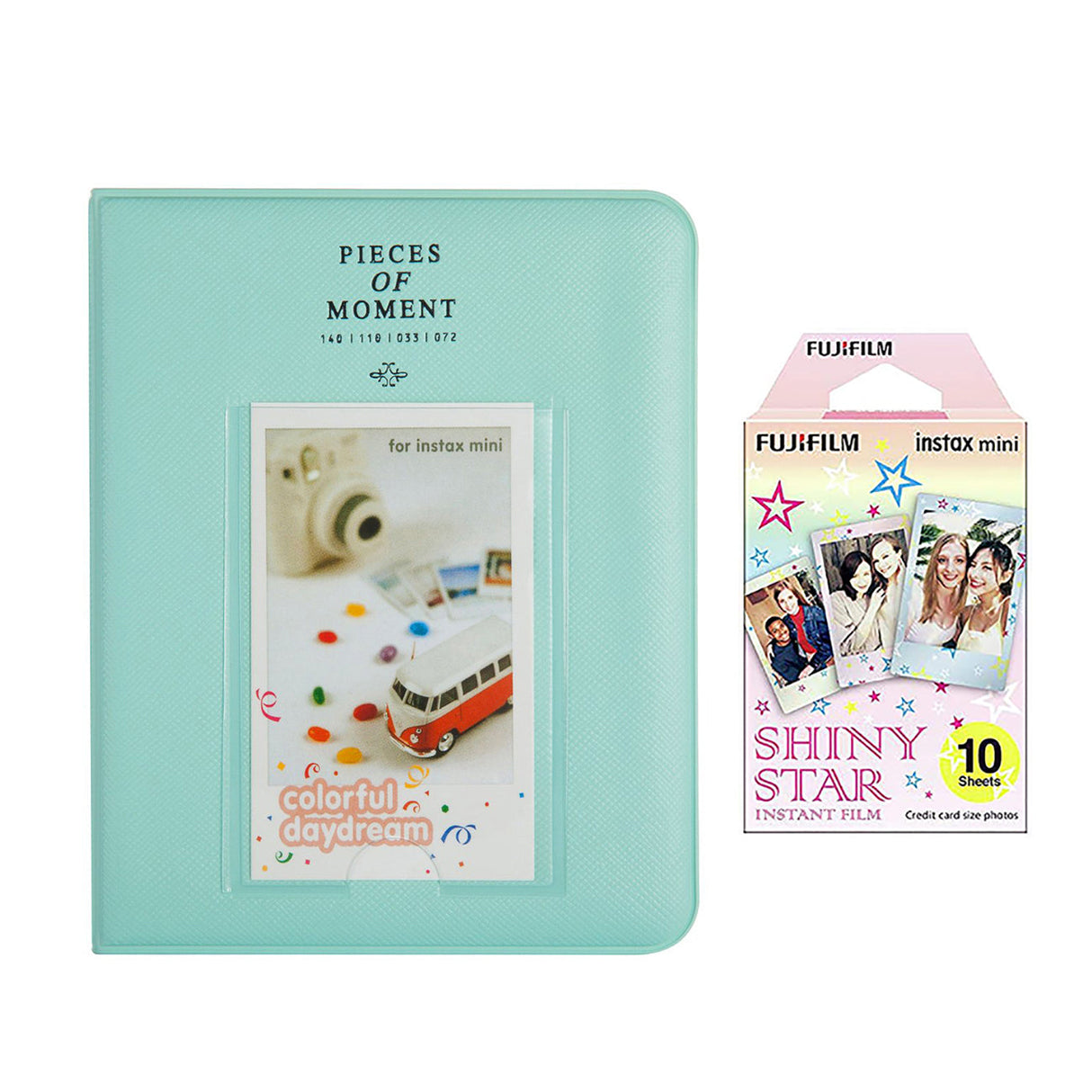Fujifilm Instax Mini 10X1 shiny star Instant Film with Instax Time Photo Album 64 Sheets Ice blue