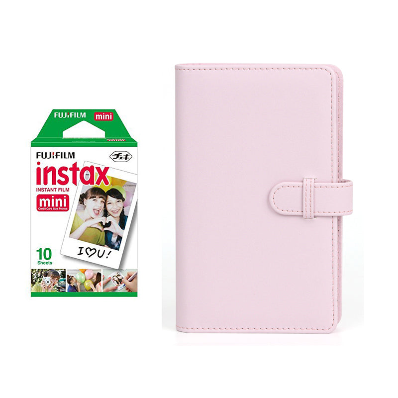Fujifilm Instax Mini 10X1 Instant Film With 108-Sheets Album For Mini Film (3 inch) Blossom Pink