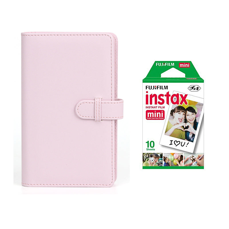 Fujifilm Instax Mini 10X1 Instant Film With 108-Sheets Album For Mini Film (3 inch) Blossom Pink