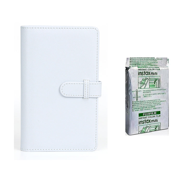 Fujifilm Instax Mini 10X1 Instant Film With 108-Sheets Album For Mini Film (3 inch) Clay White