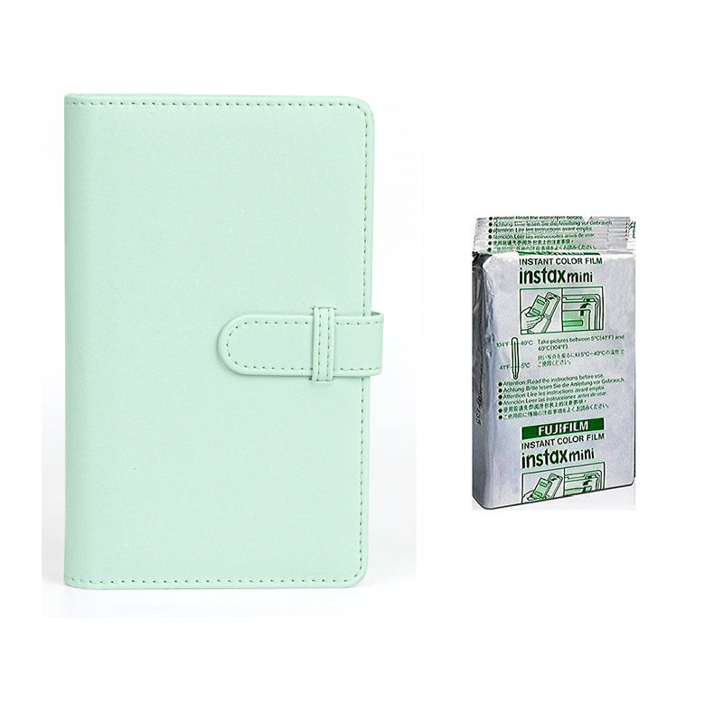 Fujifilm Instax Mini 10X1 Instant Film With 108-Sheets Album For Mini Film (3 inch) Mint Green