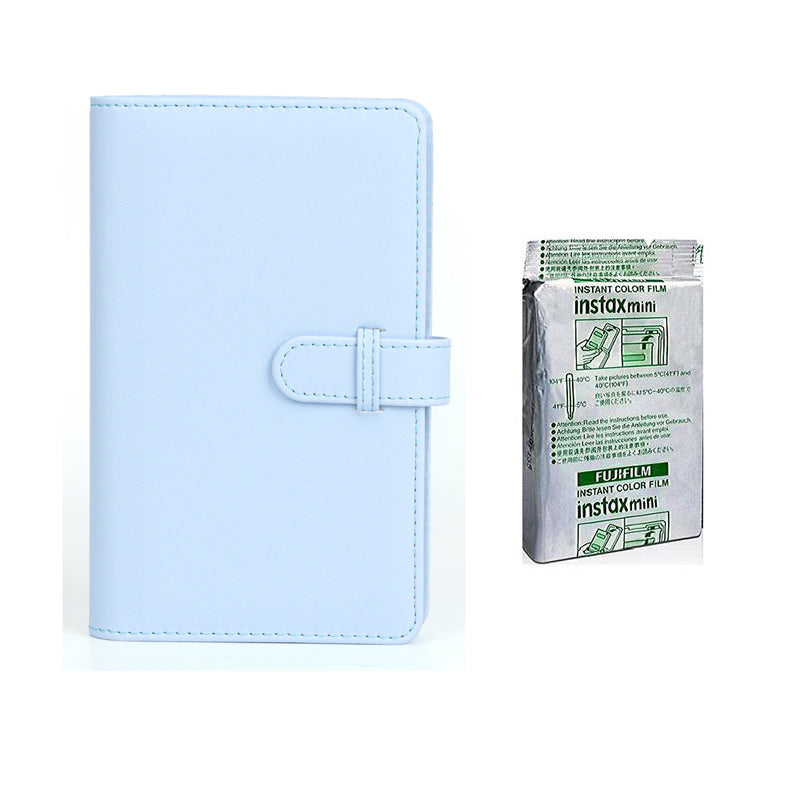 Fujifilm Instax Mini 10X1 Instant Film With 108-Sheets Album For Mini Film (3 inch) Pastel Blue