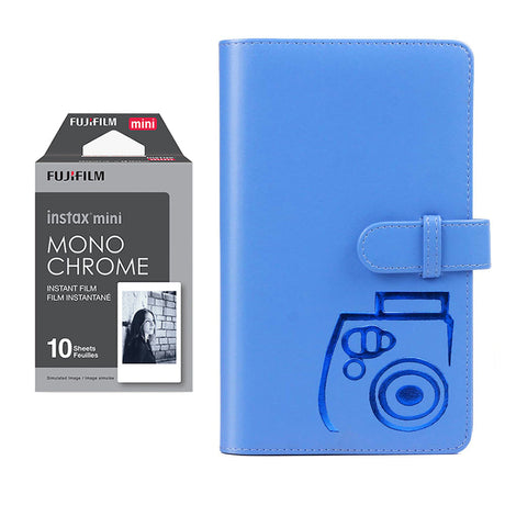 Fujifilm Instax Mini 10X1 Monochrome Instant Film with 96-sheet Album for mini film Cobalt blue