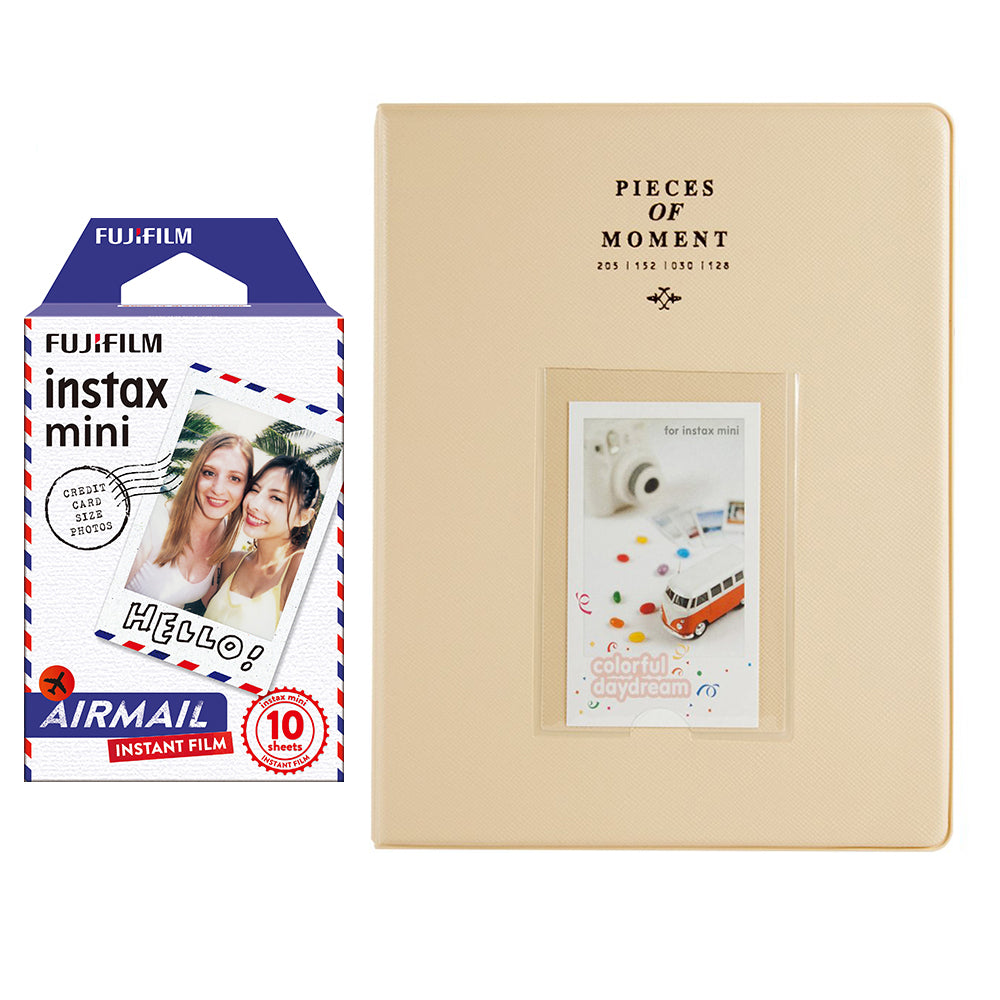 Fujifilm Instax Mini 10X1 airmail Instant Film With 128-sheet Album for mini film Beige