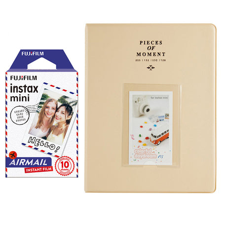 Fujifilm Instax Mini 10X1 airmail Instant Film With 128-sheet Album for mini film Beige