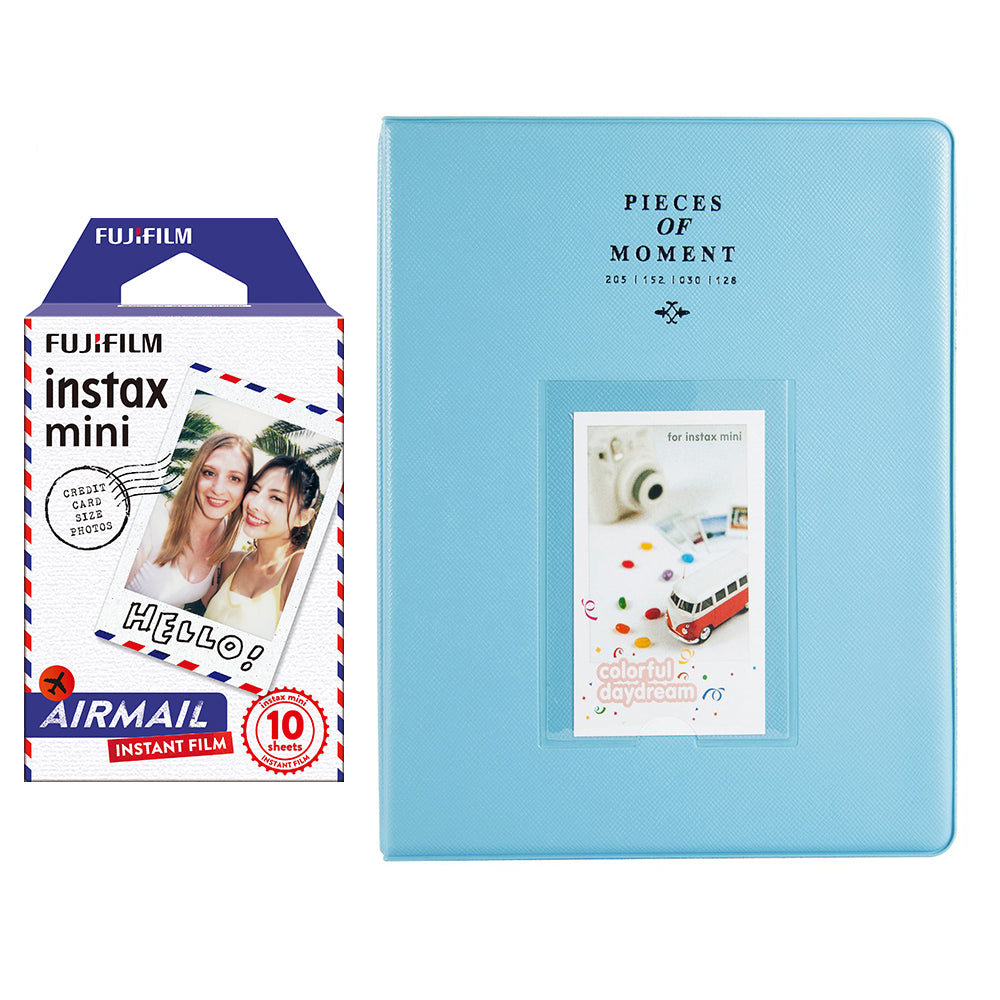 Fujifilm Instax Mini 10X1 airmail Instant Film With 128-sheet Album for mini film Blue