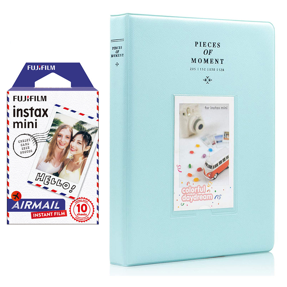 Fujifilm Instax Mini 10X1 airmail Instant Film With 128-sheet Album for mini film Ice blue