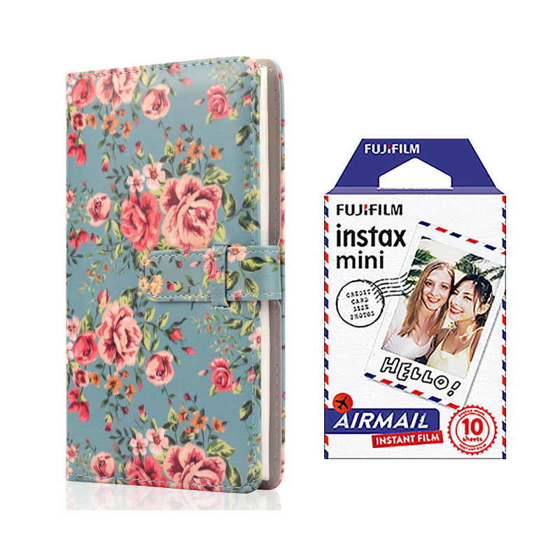 Fujifilm Instax Mini 10X1 airmail Instant Film with 96-sheet Album for mini film Blue rose