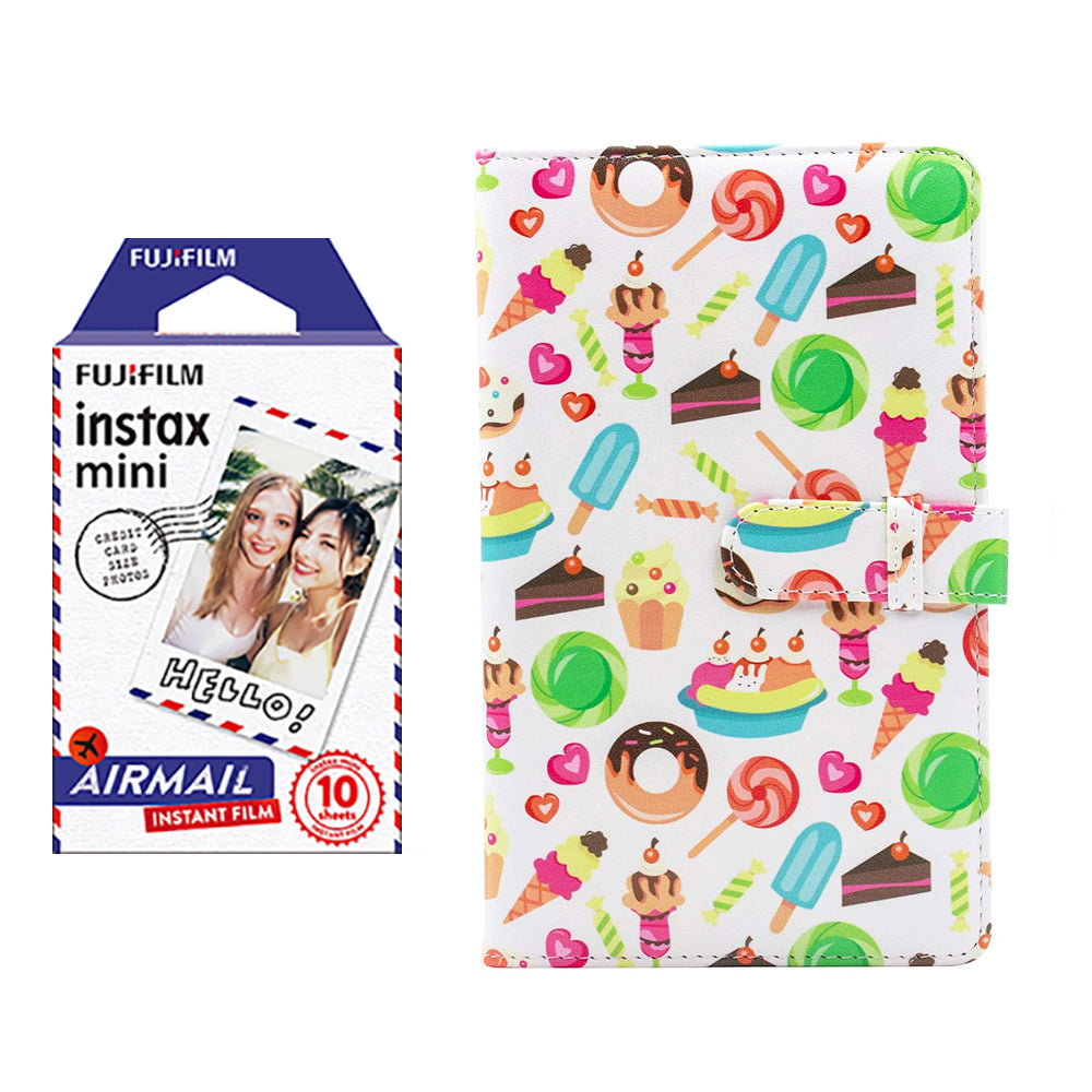 Fujifilm Instax Mini 10X1 airmail Instant Film with 96-sheet Album for mini film Dessert