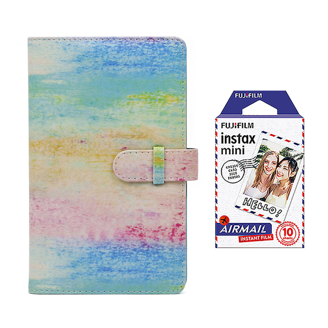 Fujifilm Instax Mini 10X1 airmail Instant Film with 96-sheet Album for mini film (Watercolor)