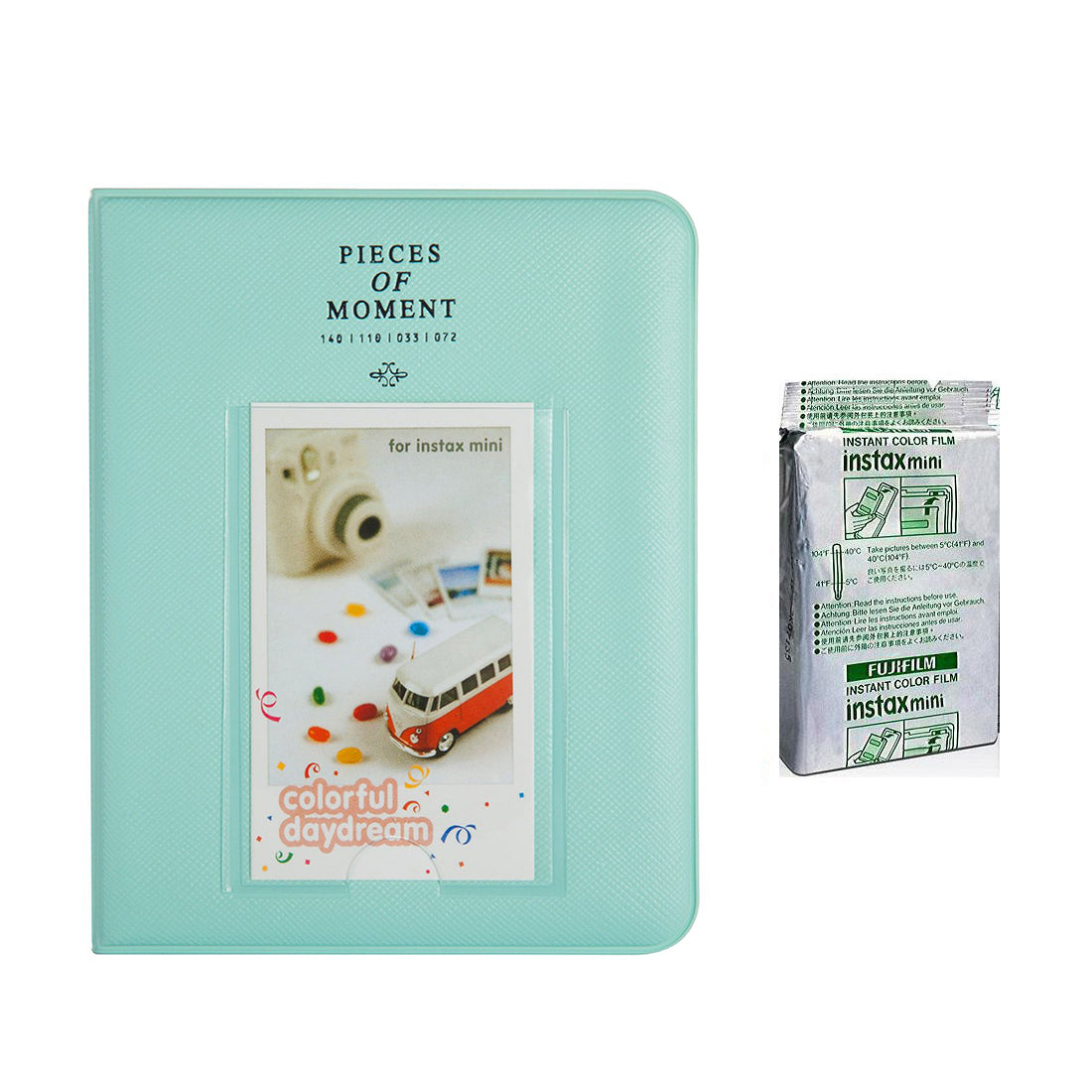 Fujifilm Instax Mini 10X1 airmail Instant Film with Instax Time Photo Album 64 Sheets Ice blue