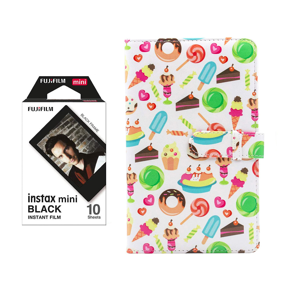 Fujifilm Instax Mini 10X1 black border Instant Film with 96-sheet Album for mini film Dessert