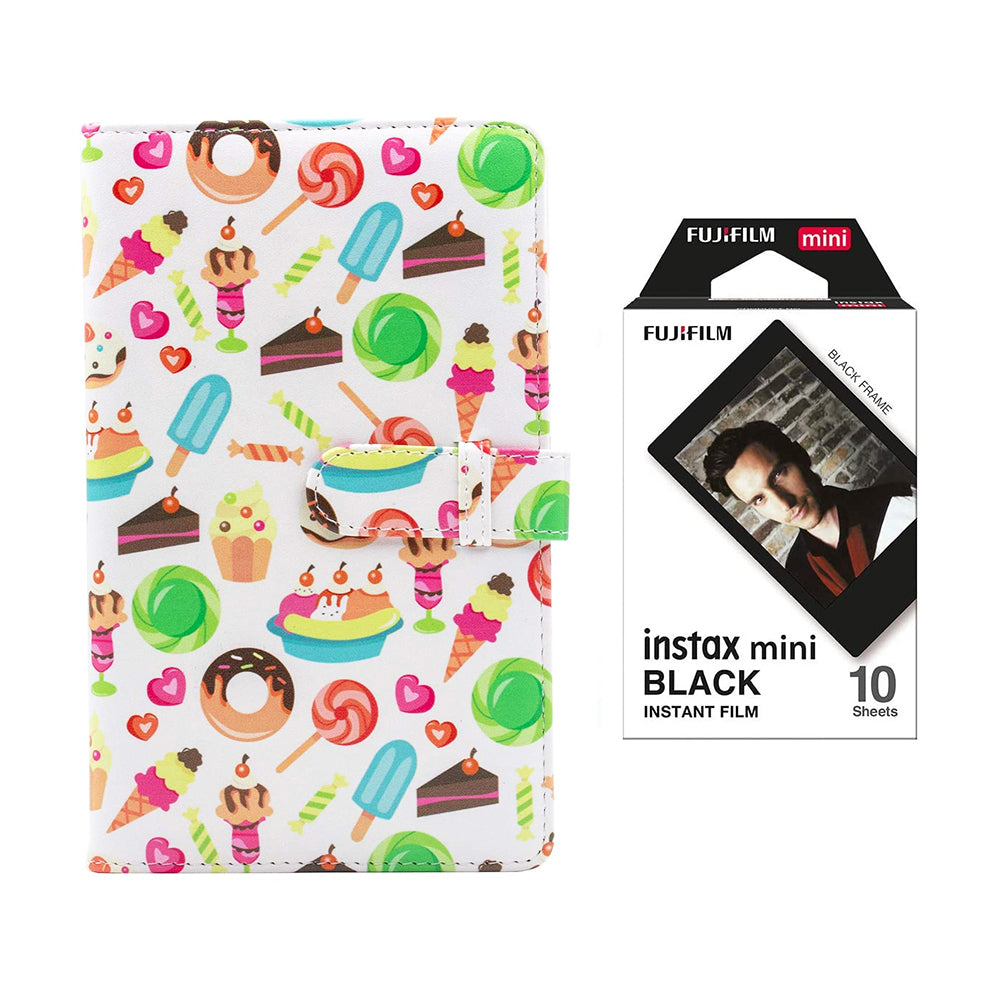 Fujifilm Instax Mini 10X1 black border Instant Film with 96-sheet Album for mini film Dessert