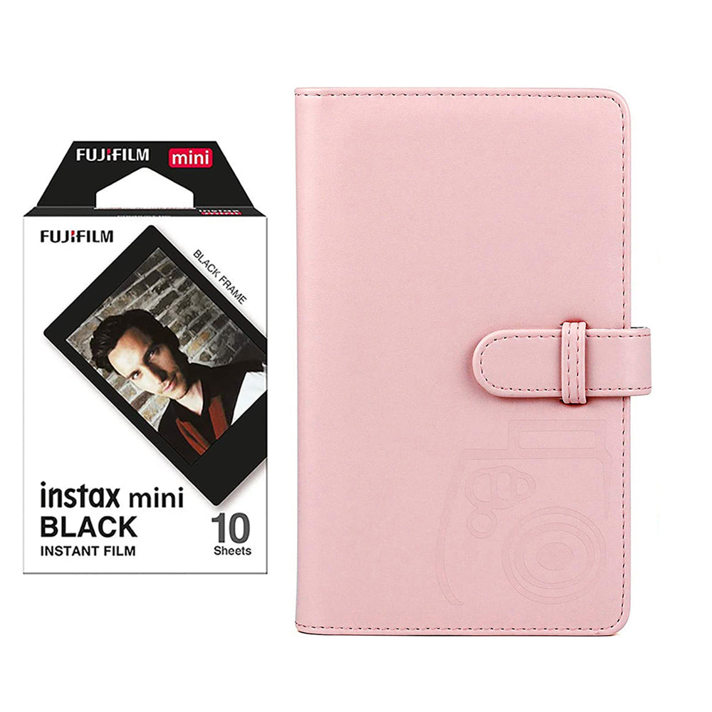 Fujifilm Instax Mini 10X1 black border Instant Film with 96-sheet Album for mini film Blush pink