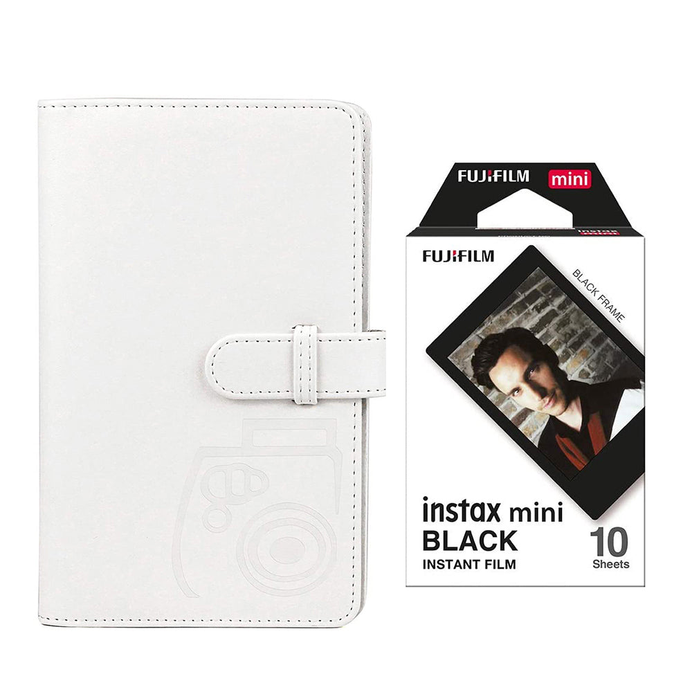 Fujifilm Instax Mini 10X1 black border Instant Film with 96-sheet Album for mini film lce white