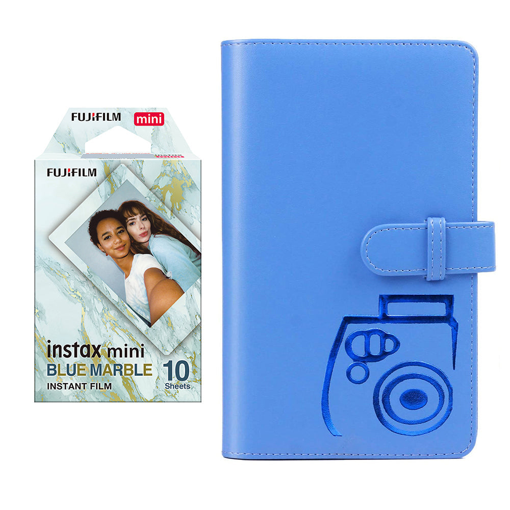 Fujifilm Instax Mini 10X1 blue marble Instant Film with 96-sheet Album for mini film Cobalt blue