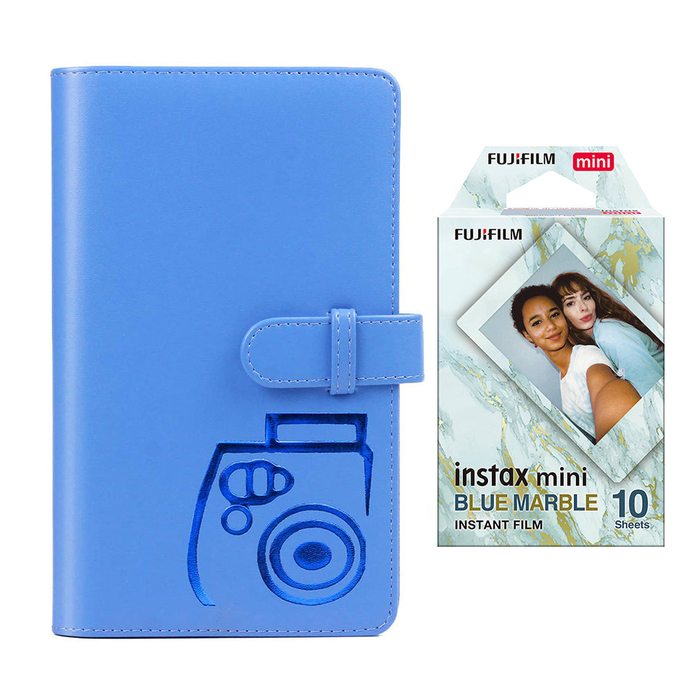 Fujifilm Instax Mini 10X1 blue marble Instant Film with 96-sheet Album for mini film Cobalt blue