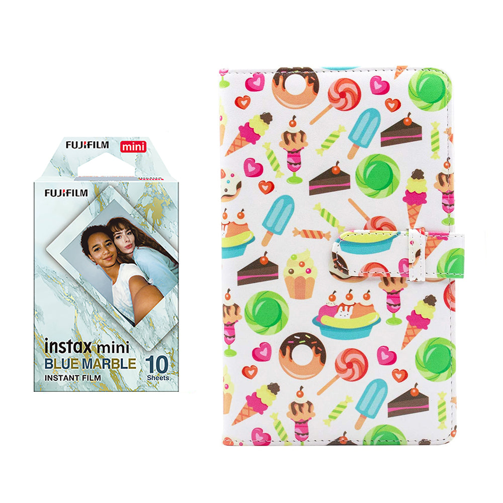 Fujifilm Instax Mini 10X1 blue marble Instant Film with 96-sheet Album for mini film Dessert