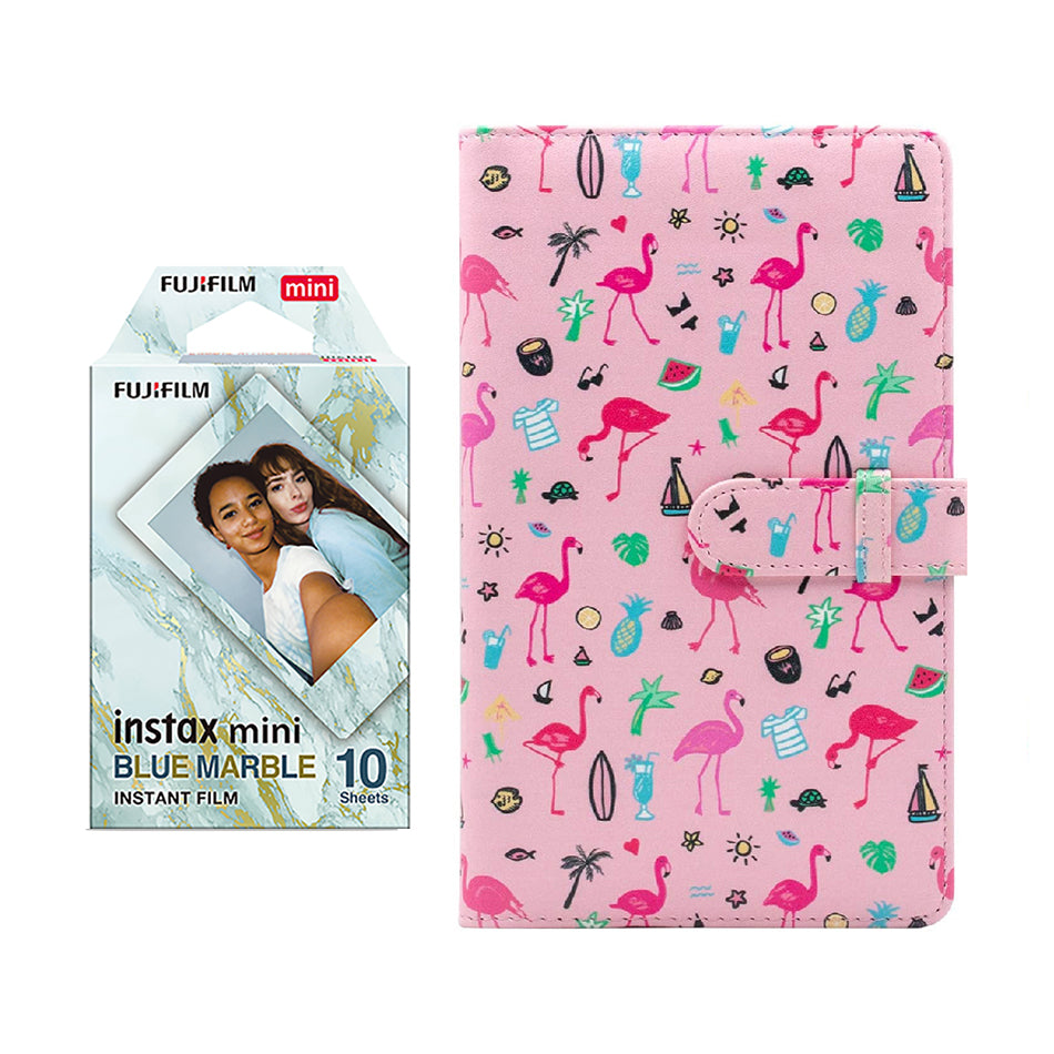 Fujifilm Instax Mini 10X1 blue marble Instant Film with 96-sheet Album for mini film Flamingo watermelon