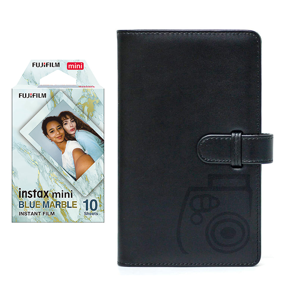 Fujifilm Instax Mini 10X1 blue marble Instant Film with 96-sheet Album for mini film Charcoal gray