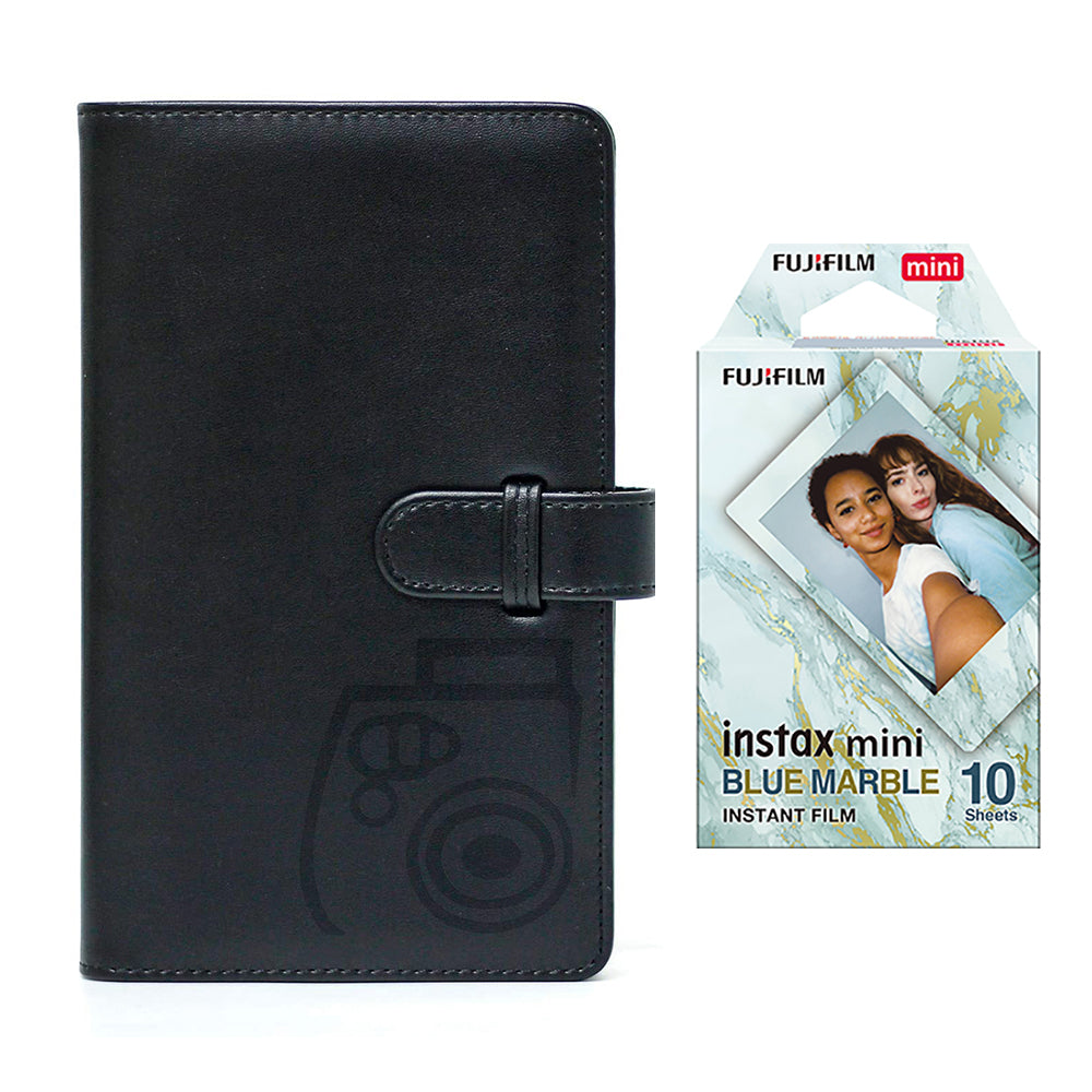 Fujifilm Instax Mini 10X1 blue marble Instant Film with 96-sheet Album for mini film Charcoal gray