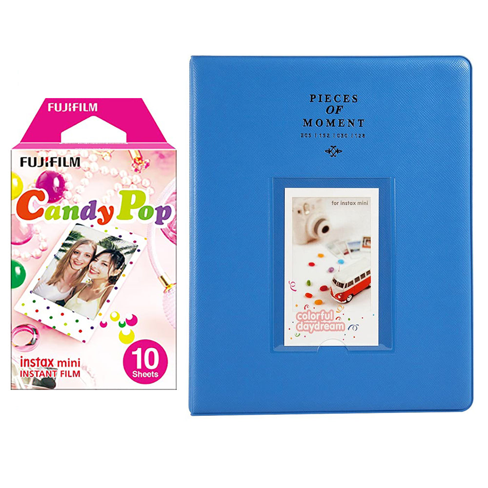 Fujifilm Instax Mini 10X1 candy pop Instant Film With 128-sheet Album for mini film Cobalt blue