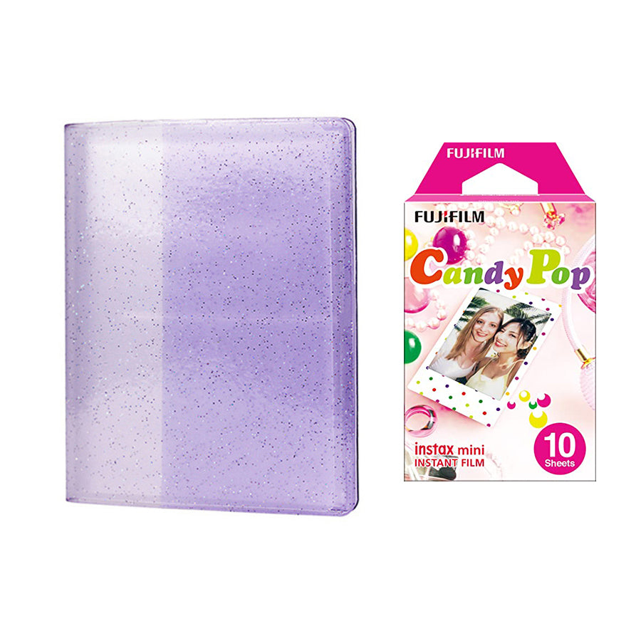 Fujifilm Instax Mini 10X1 candy pop Instant Film with 64-Sheets Album For Mini Film 3 inch lilac purple