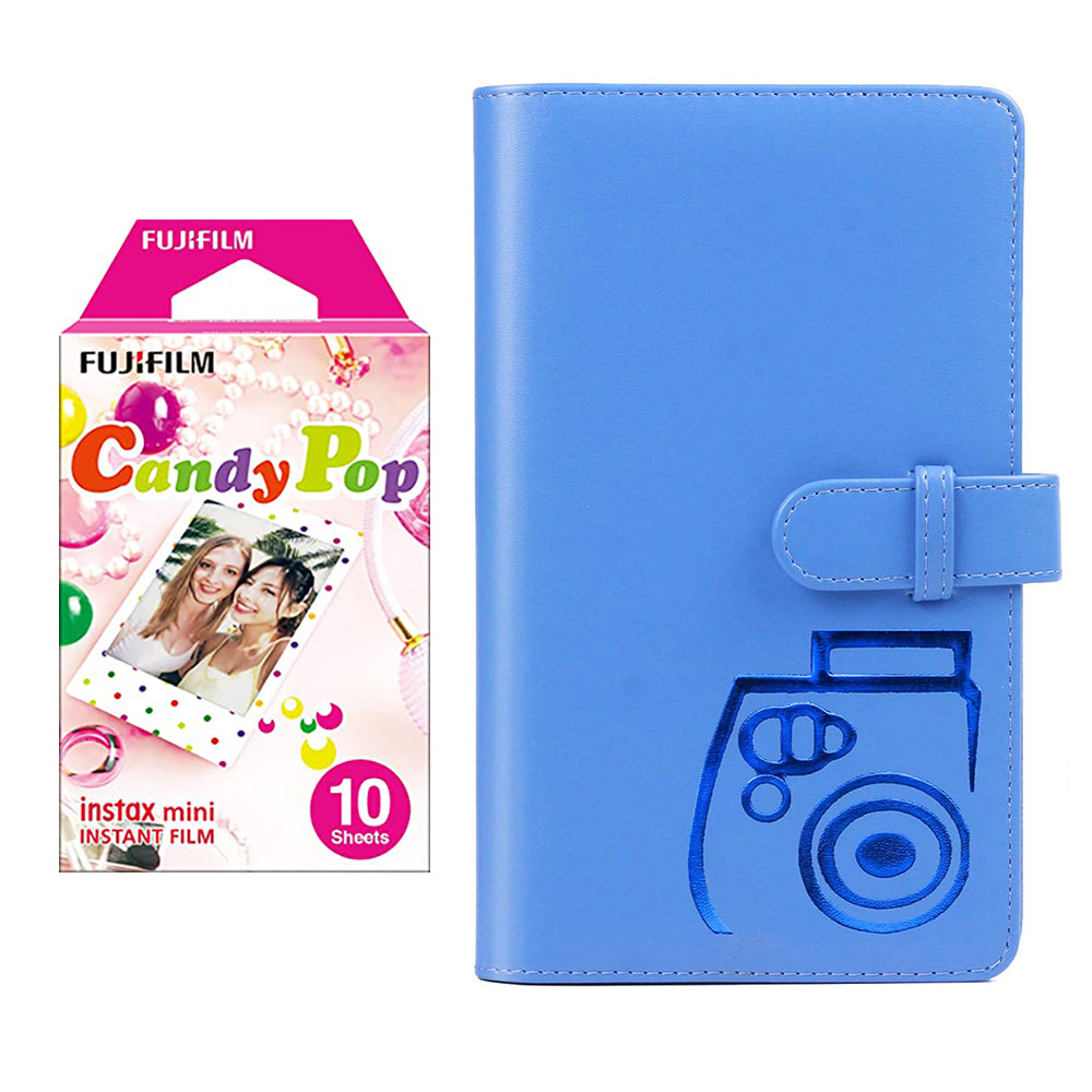 Fujifilm Instax Mini 10X1 candy pop Instant Film with 96-sheet Album for mini film Cobalt blue