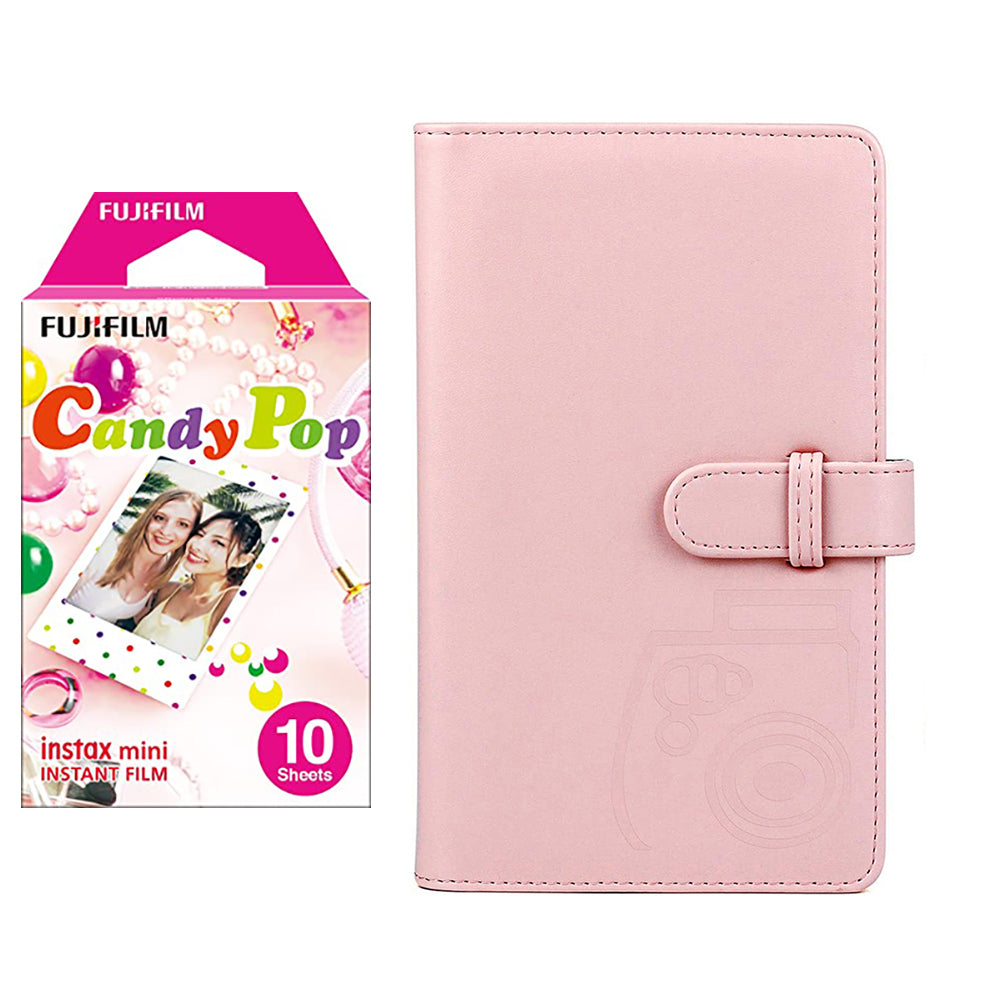 Fujifilm Instax Mini 10X1 candy pop Instant Film with 96-sheet Album for mini film Blush pink