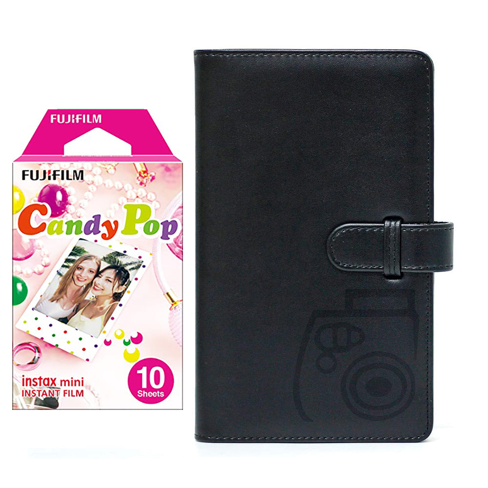 Fujifilm Instax Mini 10X1 candy pop Instant Film with 96-sheet Album for mini film Charcoal gray