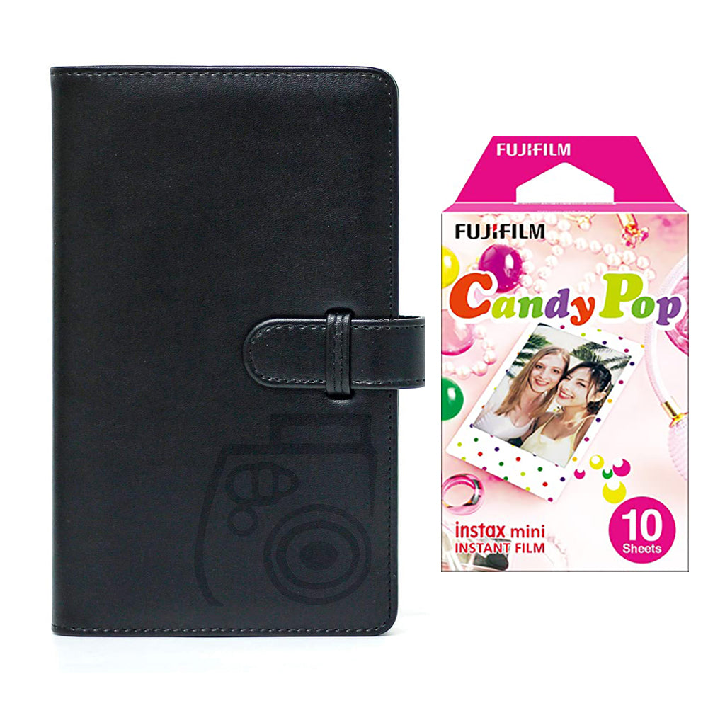 Fujifilm Instax Mini 10X1 candy pop Instant Film with 96-sheet Album for mini film Charcoal gray