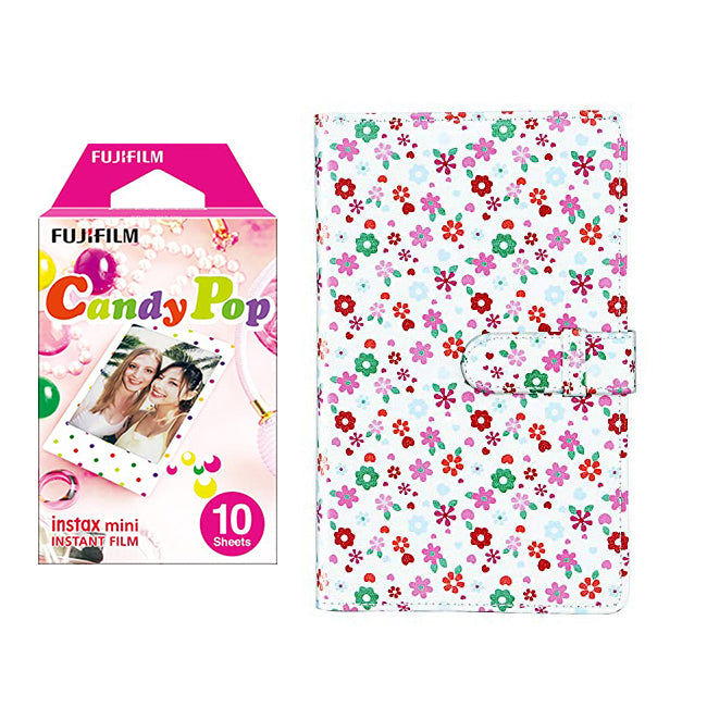 Fujifilm Instax Mini 10X1 candy pop Instant Film with 96-sheet Album for mini film FLOWER