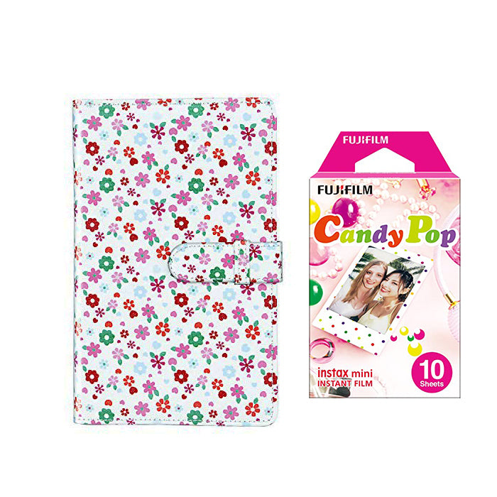 Fujifilm Instax Mini 10X1 candy pop Instant Film with 96-sheet Album for mini film FLOWER