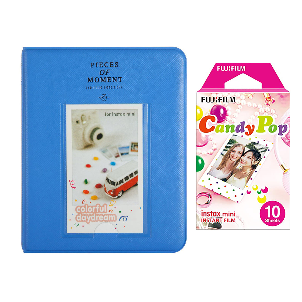 Fujifilm Instax Mini 10X1 candy pop Instant Film with Instax Time Photo Album 64 Sheets Cobalt blue