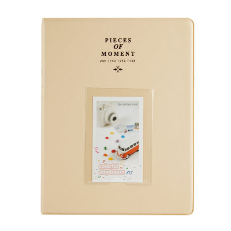 CAIUL 128 Pockets Album for Instax Mini 7s 8 8+ 9 25 26 50s 70 90 Film, Polaroid PIC300 Z2300 Film (Beige)