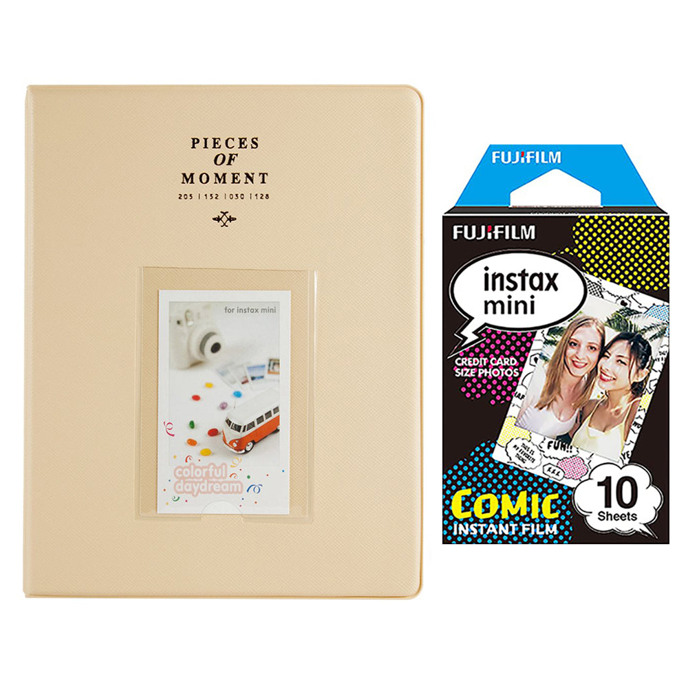 Fujifilm Instax Mini 10X1 comic Instant Film With 128-sheet Album for mini film Beige