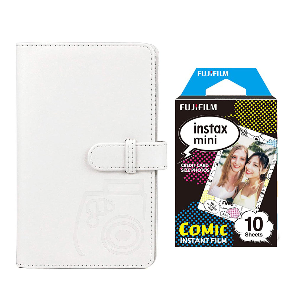Fujifilm Instax Mini 10X1 comic Instant Film with 96-sheet Album for mini film lce white