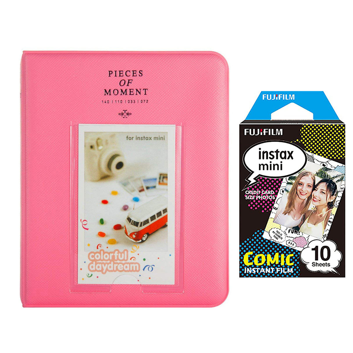 Fujifilm Instax Mini 10X1 comic Instant Film with Instax Time Photo Album 64 Sheets FLAMINGO PINK