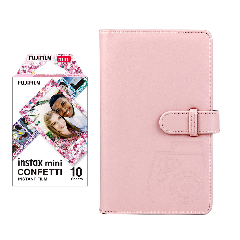 Fujifilm Instax Mini 10X1 confetti Instant Film with 96-sheet Album for mini film Blush pink