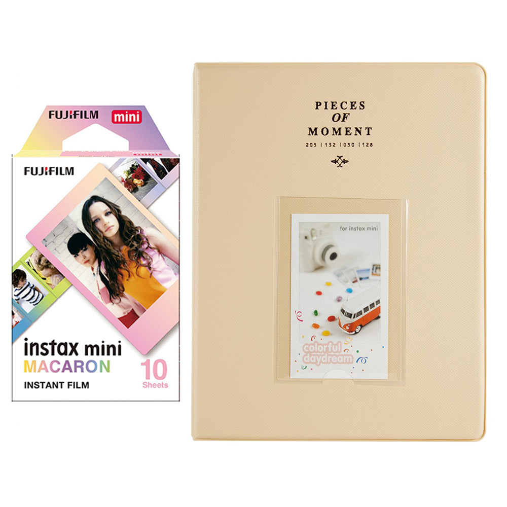 Fujifilm Instax Mini 10X1 macaron Instant Film With 128-sheet Album for mini film Beige