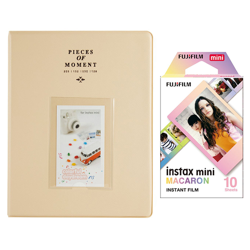 Fujifilm Instax Mini 10X1 macaron Instant Film With 128-sheet Album for mini film Beige