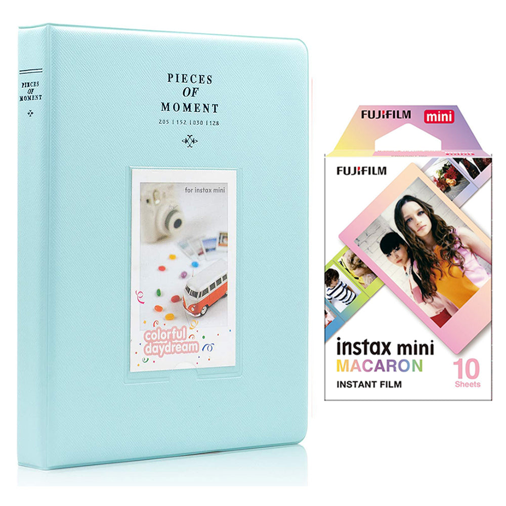 Fujifilm Instax Mini 10X1 macaron Instant Film With 128-sheet Album for mini film Ice blue