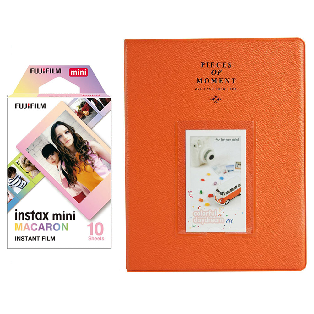 Fujifilm Instax Mini 10X1 macaron Instant Film With 128-sheet Album for mini film Orange