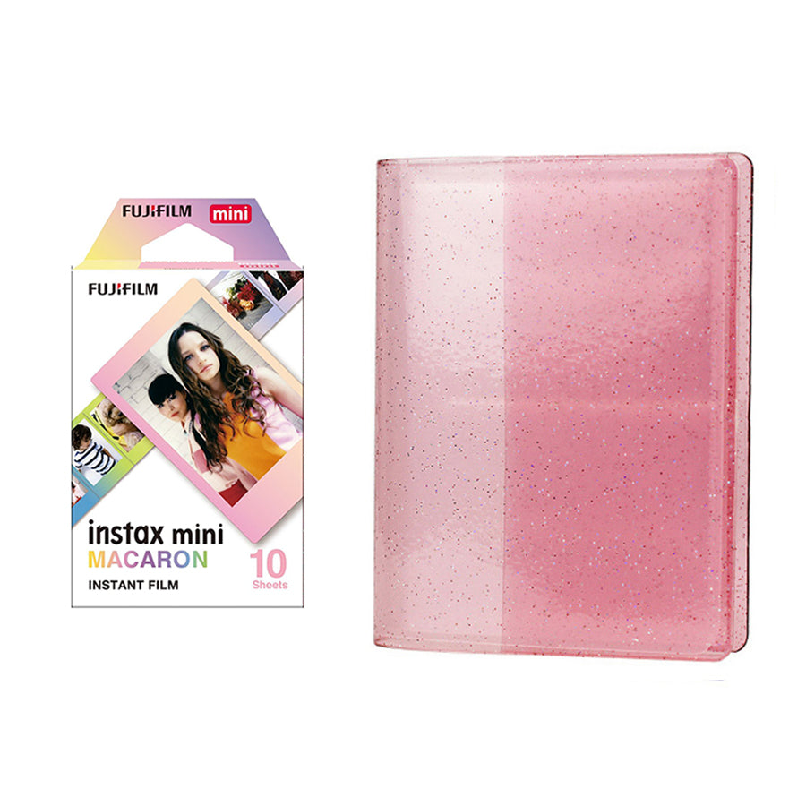 Fujifilm Instax Mini 10X1 macaron Instant Film with 64-Sheets Album For Mini Film 3 inch Blush pink