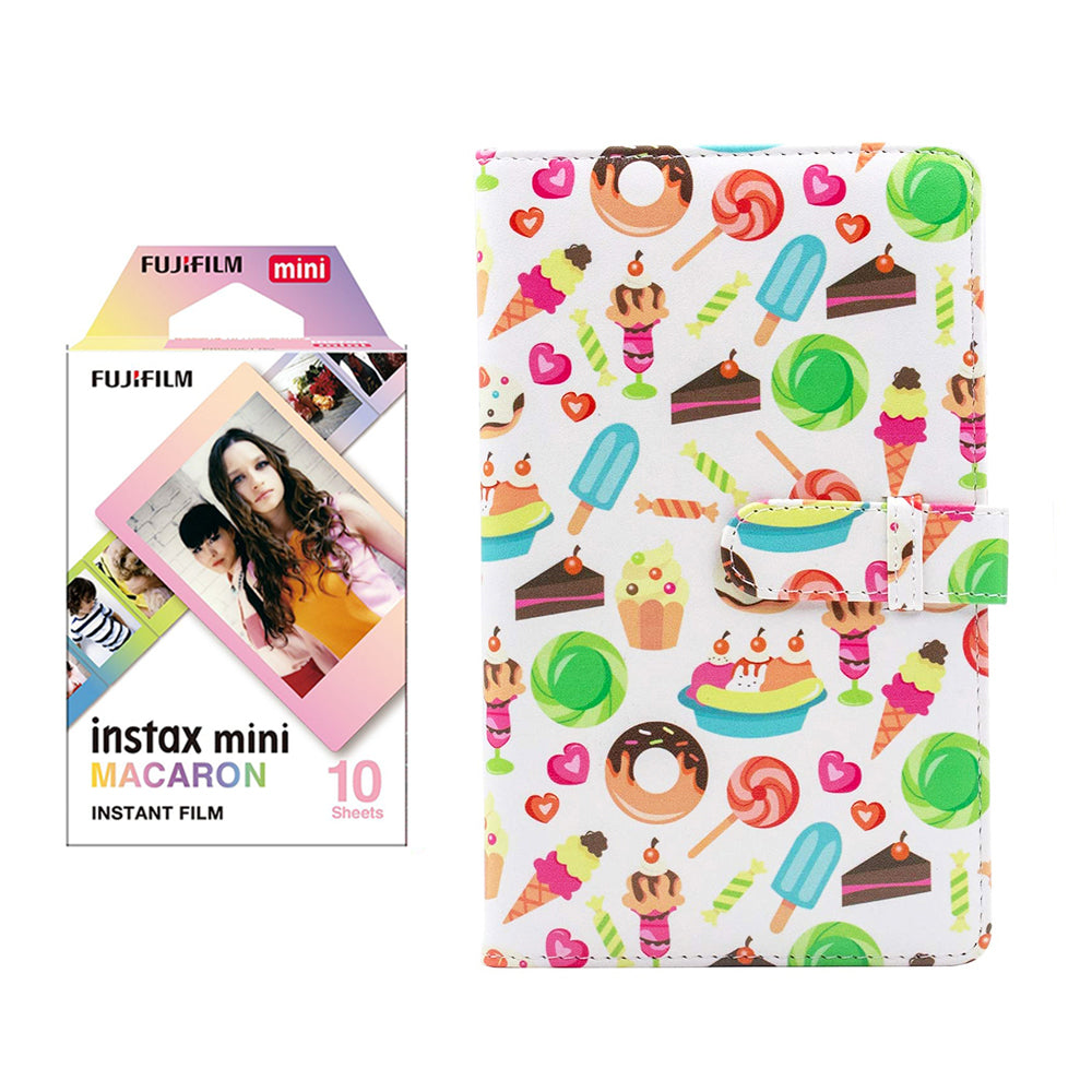 Fujifilm Instax Mini 10X1 macaron Instant Film with 96-sheet Album for mini film Dessert
