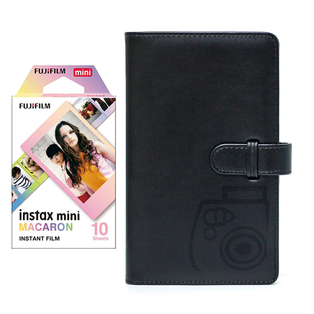 Fujifilm Instax Mini 10X1 macaron Instant Film with 96-sheet Album for mini film Charcoal gray