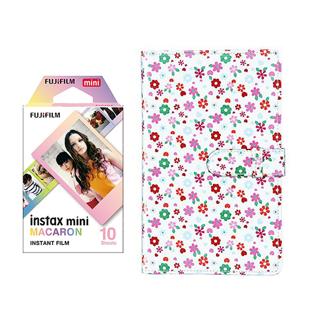 Fujifilm Instax Mini 10X1 macaron Instant Film with 96-sheet Album for mini film Flower