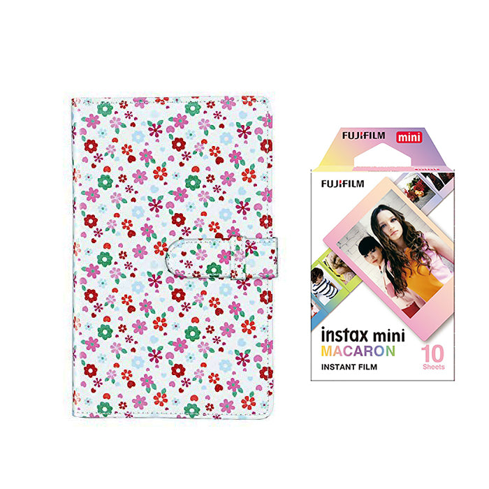 Fujifilm Instax Mini 10X1 macaron Instant Film with 96-sheet Album for mini film Flower