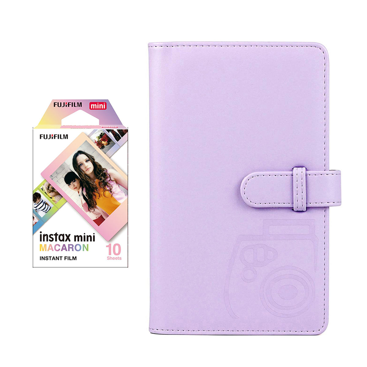 Fujifilm Instax Mini 10X1 macaron Instant Film with 96-sheet Album for mini film Lilac purple
