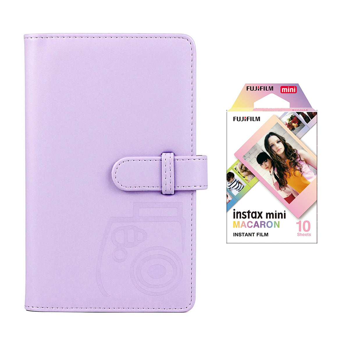 Fujifilm Instax Mini 10X1 macaron Instant Film with 96-sheet Album for mini film Lilac purple